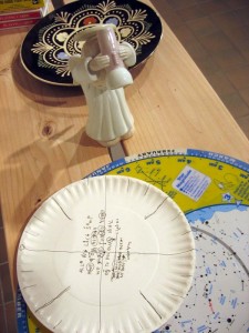 Angel lamp and plate